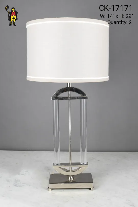Polished Nickel Modern Table Lamp