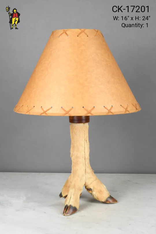 Animal Skin Three Footed Table Lamp