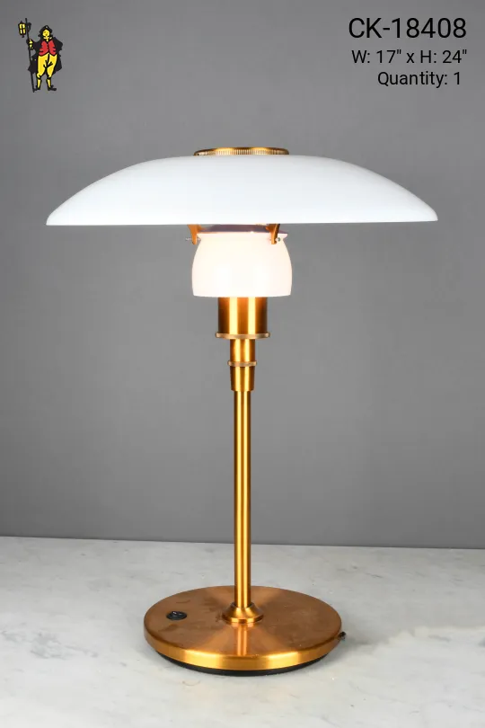 Brass & Glass Modern Space Age Style Table Lamp