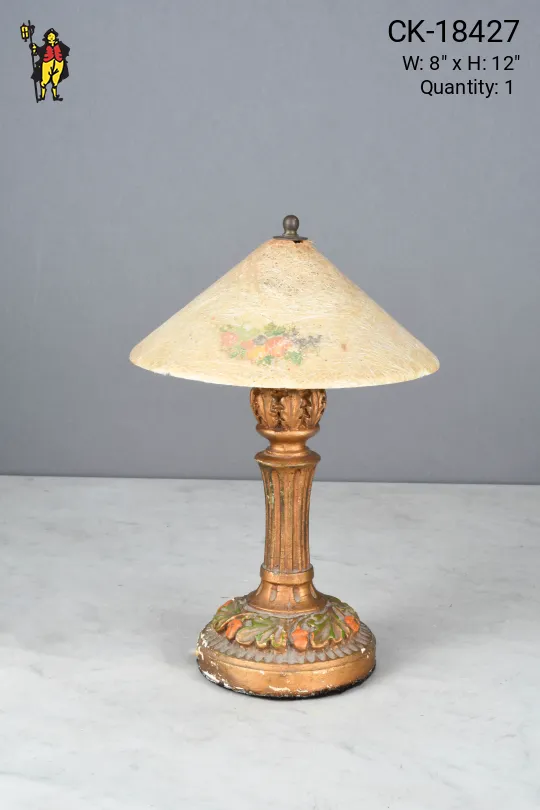 Small Floral Painted Shade Table Lamp