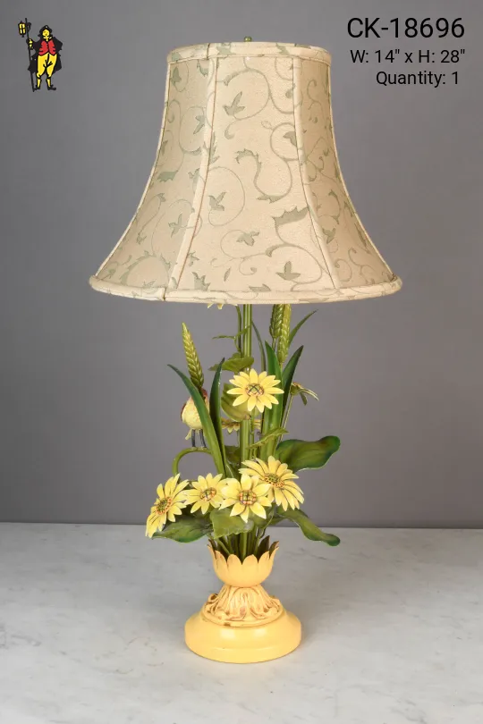 Yellow & Green Floral Table Lamp