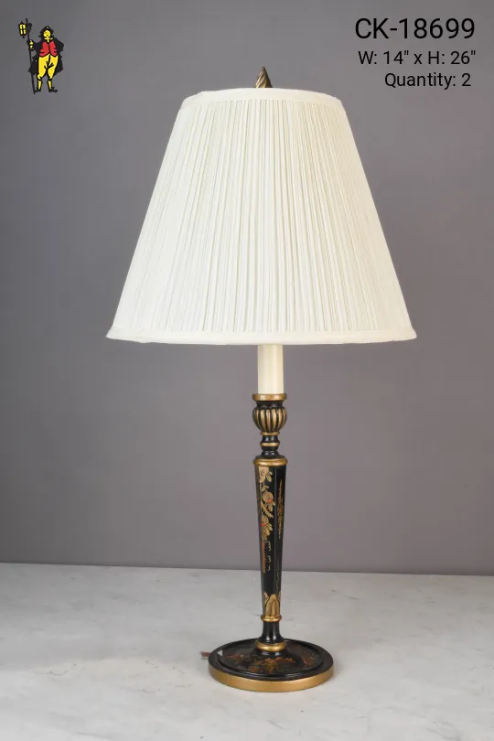 Wooden Painted Asian Style Table Lamp