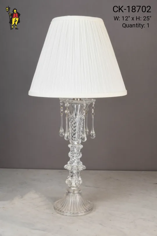Crystal Table Lamp w/Crystal Drops