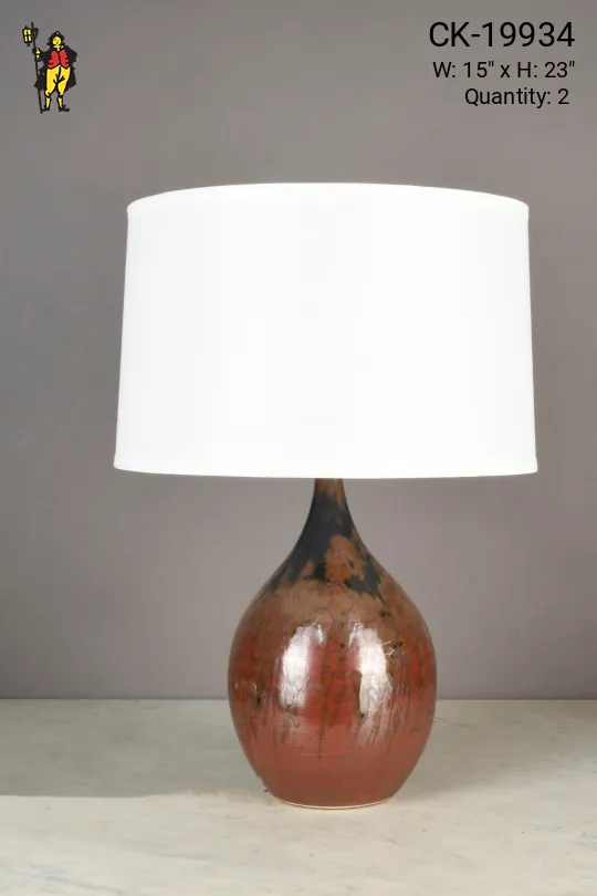 Black & Earth Tone Ceramic Table Lamp (S)
