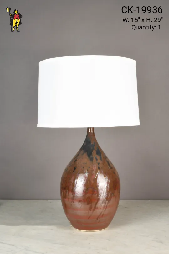 Black & Earth Tone Ceramic Table Lamp (L)