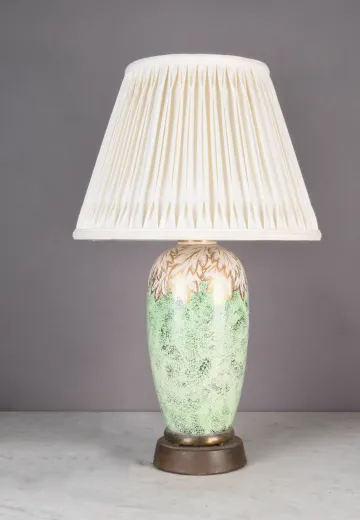 Green & Gold Leaf Ceramic Table Lamp
