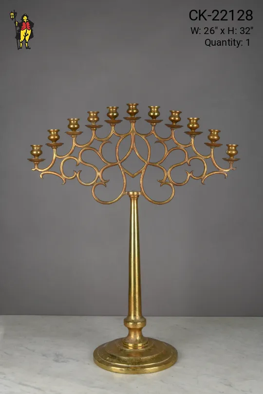 Antique Brass Non-Electrified Table Candle Holder