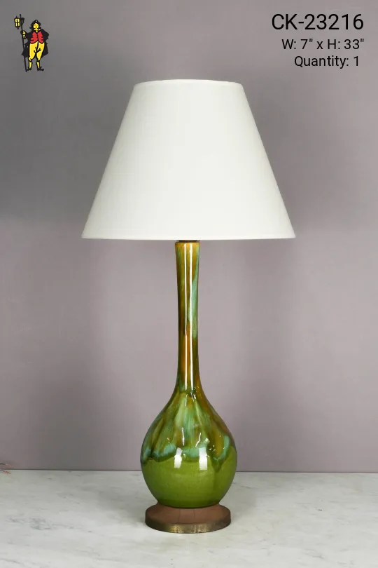 Painted Green Abstract Table Lamp