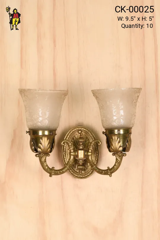 Two Light Floral Arms Wall Sconce
