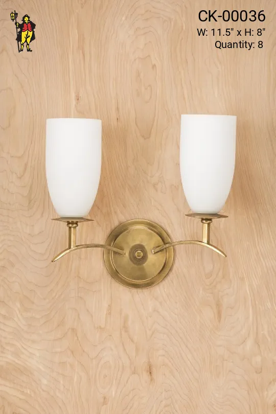 Two Light Antique Brass Wall Sconce