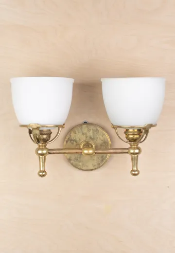 Two Light Wall Sconce w/Frosted Glass Shades