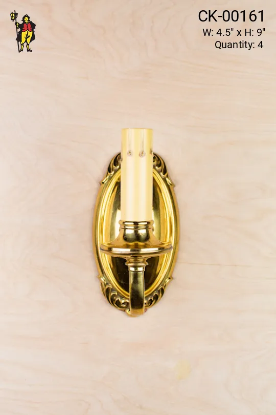 Traditional Polished Brass Single Candle Wall Sconce