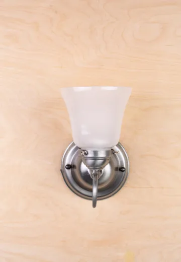 Simple One Light Silver Wall Sconce With Frosted Shade