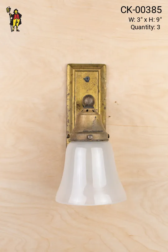 Traditional Brass Wall Sconce With Frosted Glass Shade
