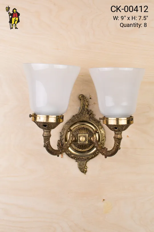 Two Light Wall Sconce With Frosted Glass