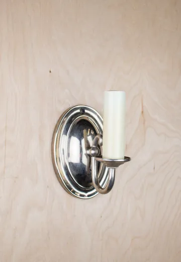 One Light Polished Silver Wall Sconce