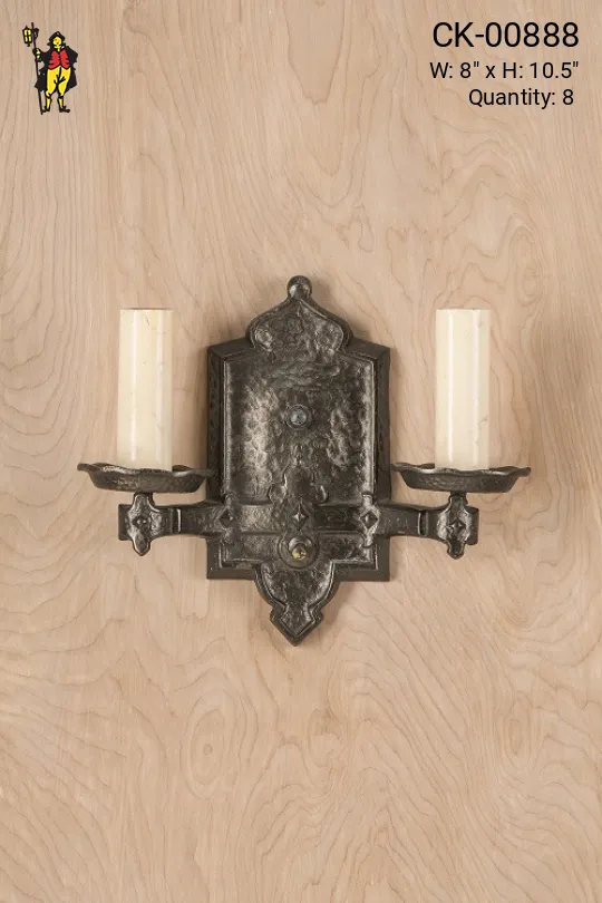 Gothic Two Candle Wall Sconce