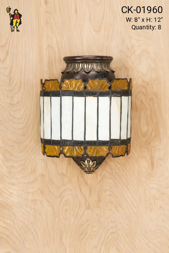 Rounded Art Glass Shade Wall Sconce