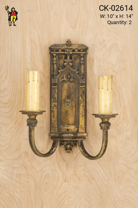 Gothic Two Candle Wall Sconce
