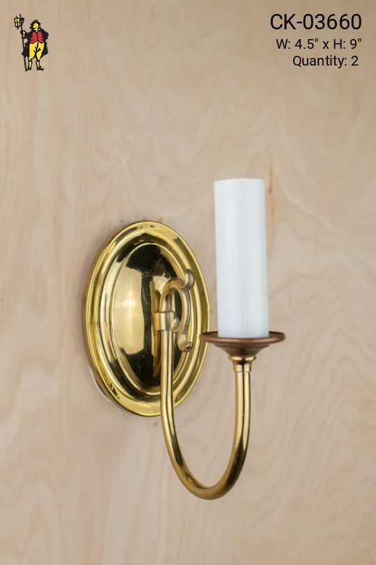 Single Candle Curved Arm Wall Sconce