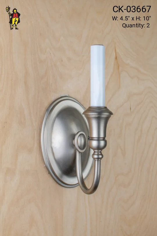 Single Candle Nickel Wall Sconce