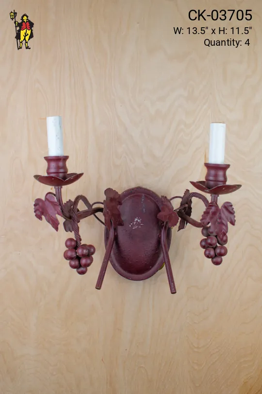 Two Candle Grape Wall Sconce