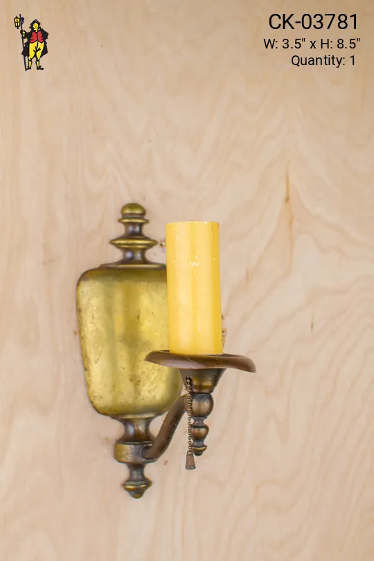Traditional Curved Arm Single Candle Wall Sconce