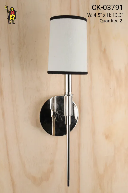 Modern Polished Chrome Single Candle Wall Sconce