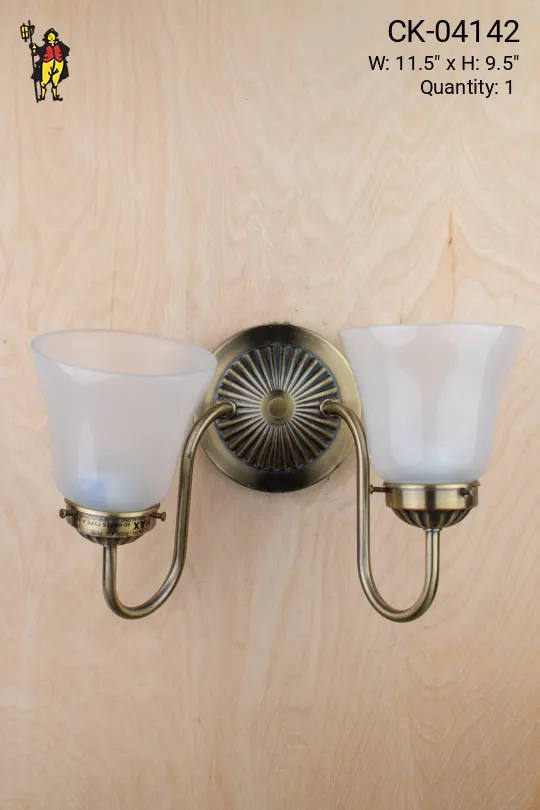 Two Light Curved Arm Wall Sconce