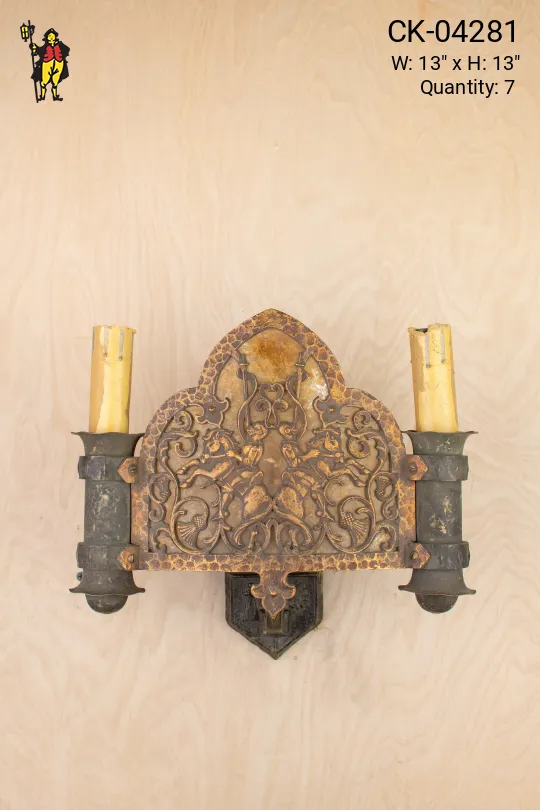 Gothic Two Candle Wall Sconce