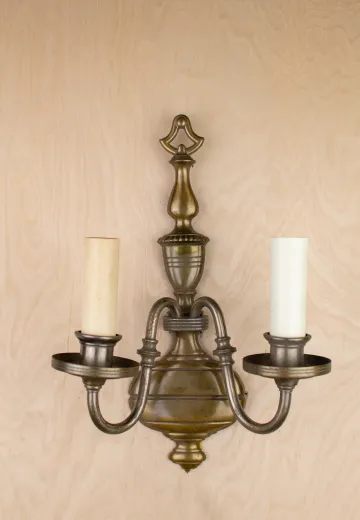 Bronze Two Candle Traditional Wall Sconce
