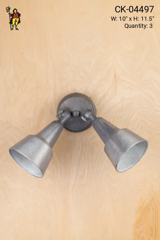 Silver Adjustable Two Spotlight Wall Sconce