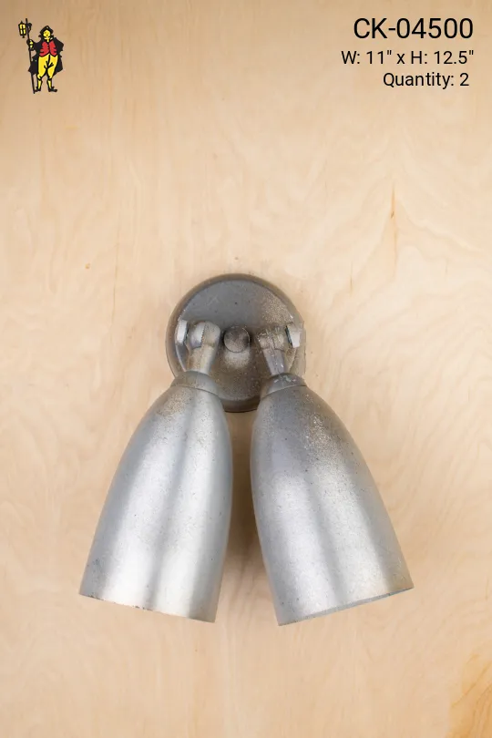 Silver Adjustable Two Spotlight Wall Sconce