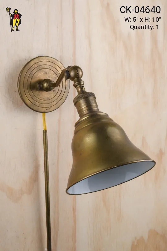 Adjustable Metal Shaded Brass Wall Sconce
