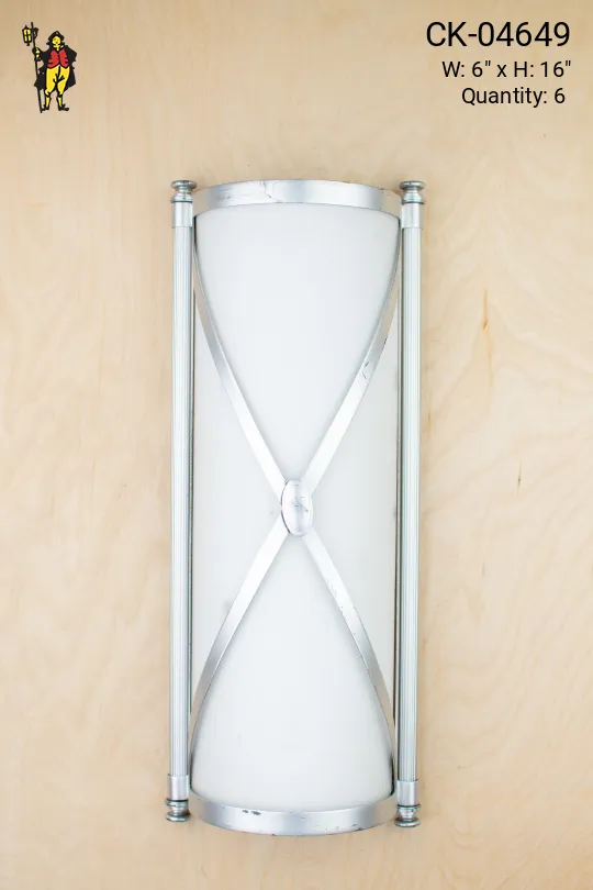 "Cris Cross" Nickel & Glass Wall Sconce