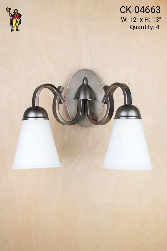 Nickel Two Light Wall Sconce