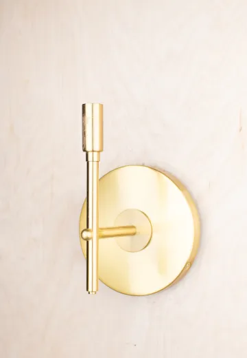 Polished Brass Single Candle Wall Sconce