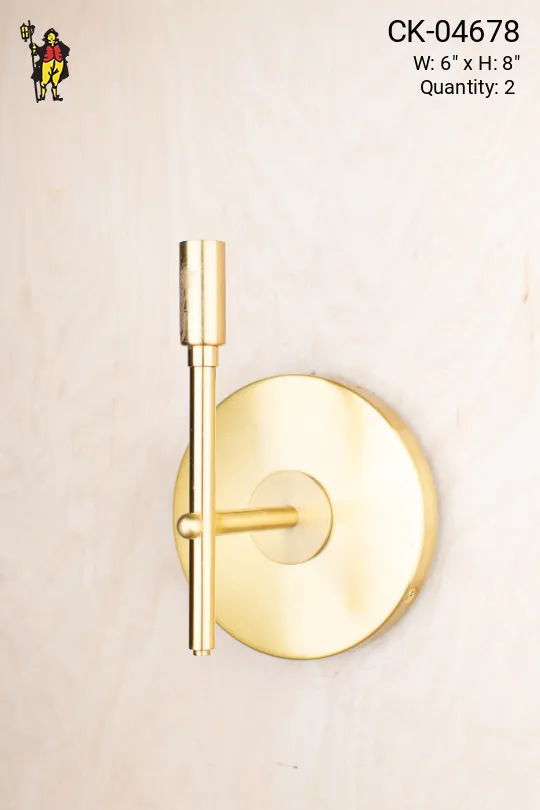 Polished Brass Single Candle Wall Sconce