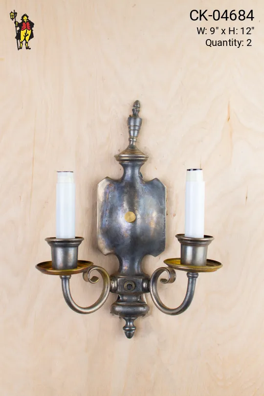 Distressed Nickel Gothic Wall Sconce