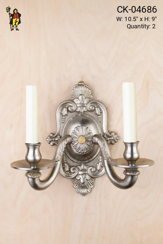 Nickel Two Candle Wall Sconce