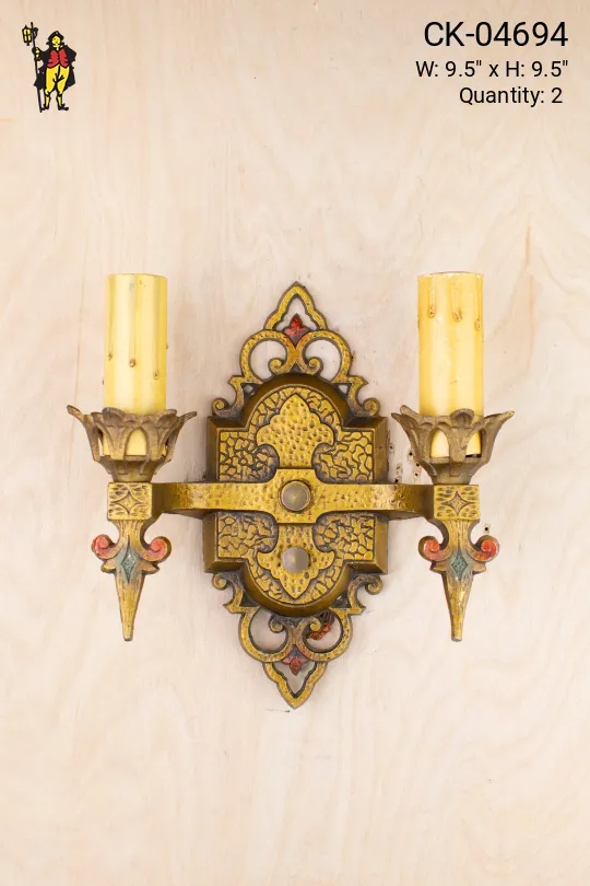 Gothic Two Candle Wall Sconce