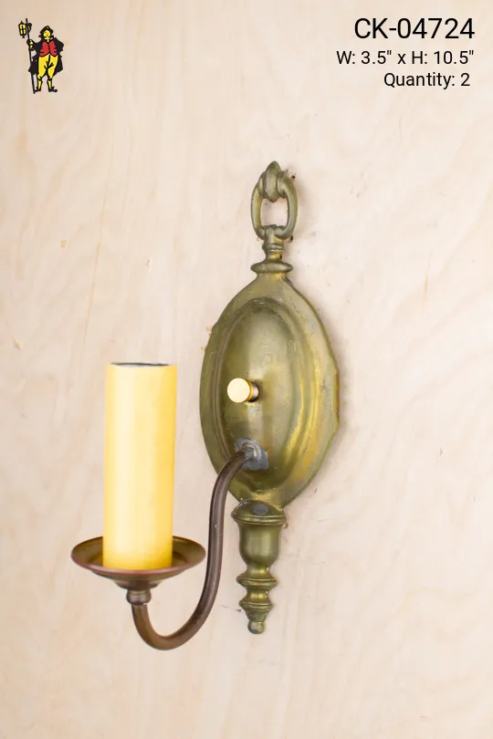 Single Candle Brass Wall Sconce