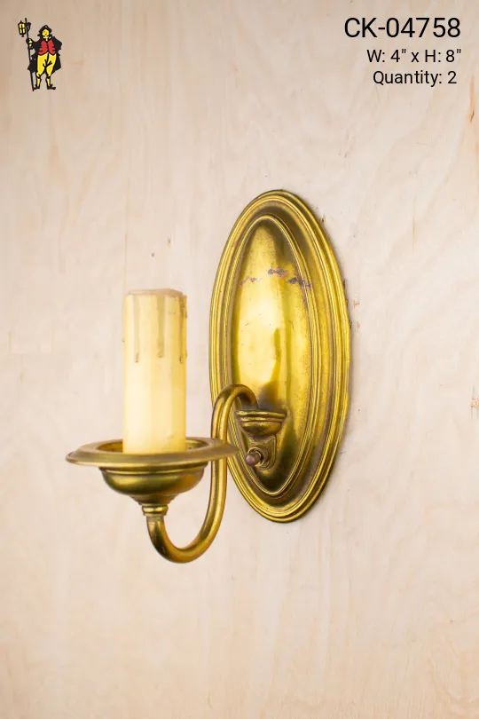 Traditional Brass Single Candle Wall Sconce
