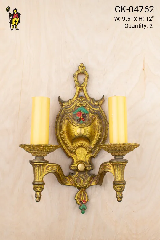 Gothic Two Candle Wall Sconce