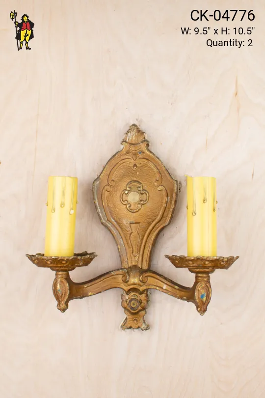 Art Deco Two Candle Wall Sconce