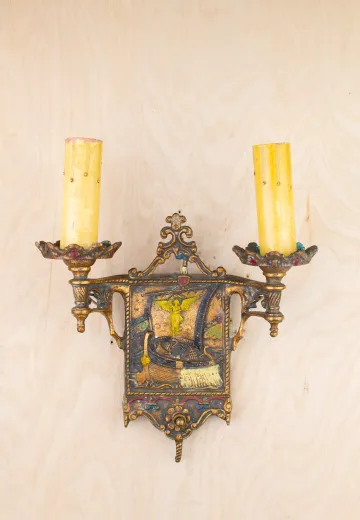 Gothic Two Candle Wall Sconce
