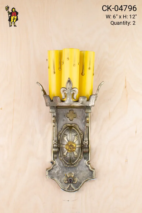 Gothic Three Candle Wall Sconce