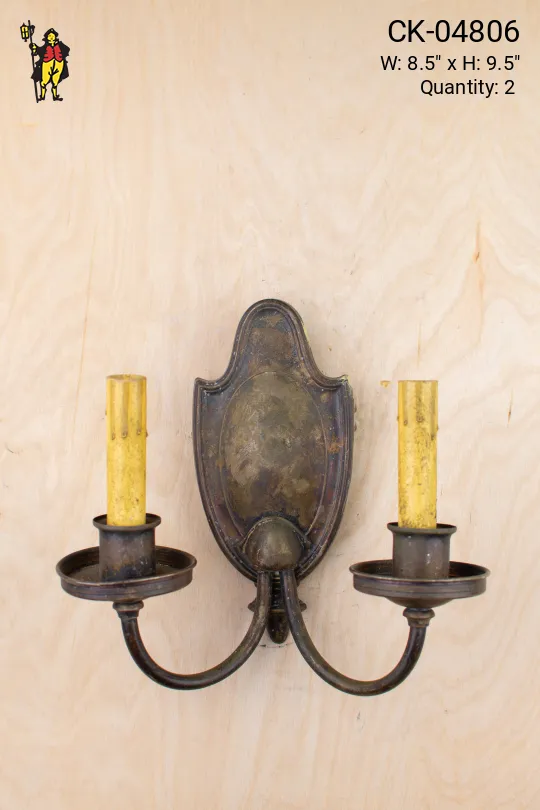 Two Candle Distressed Deco Wall Scone
