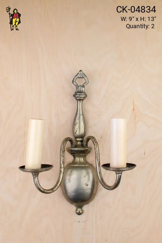 Two Candle Distressed Wall Sconce