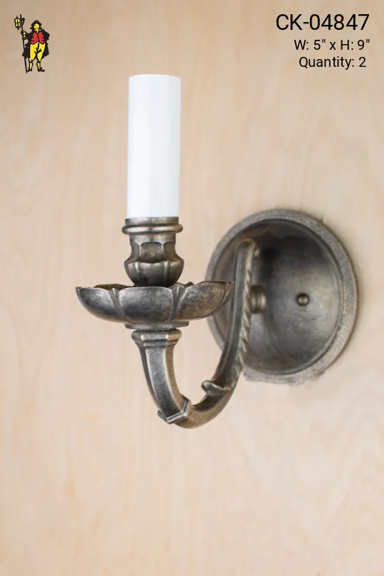 Nickel Single Candle Wall Sconce